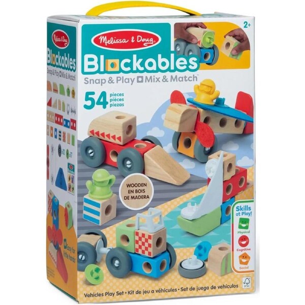 Melissa & Doug - Blockables Vehicles Play Set 54pc
