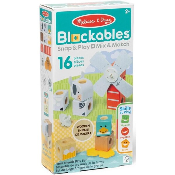 Melissa & Doug - Blockables Farm Friends 16pc