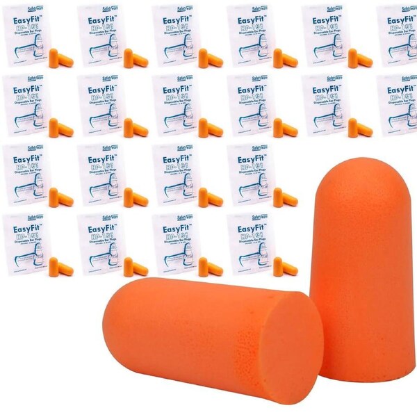 20 Pairs Safetyware Disposable PU Soft Foam Ear Plugs Noise Reduction Cancelling for Work Sleeping Bulk HP-101 Easy Fit Orange