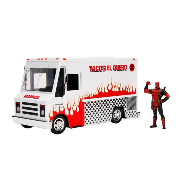 Deadpool W/ Taco Truck Die-Cast Vehicle Toy 1:24 Scale Action Figure Toy