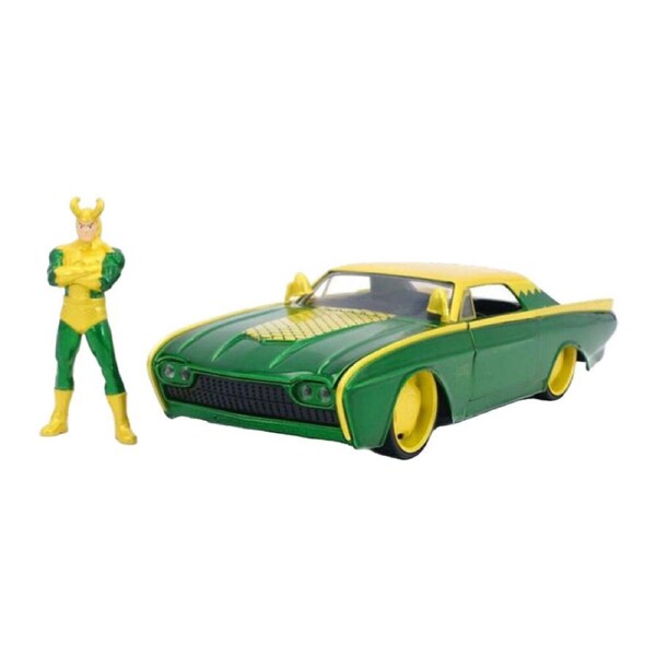 Thor Loki & 1963 Ford Thunderbird 1:24 Scale Racing Die-Cast Vehicle Toy