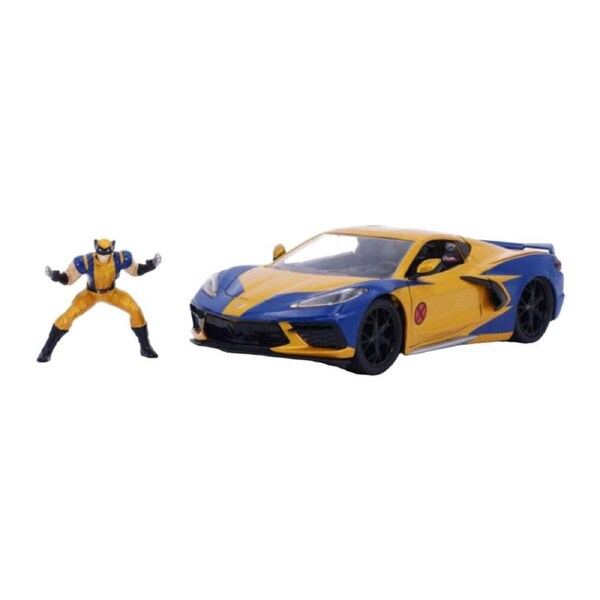 X-Men Wolverine w/ 2020 Chevrolet Corvette Stingray 1:24 Scale Die-Cast Toy