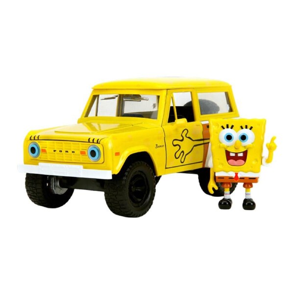 SpongeBob SquarePants SpongeBob W/ 1973 Ford Bronco 1:24 Scale Die-Cast Toy