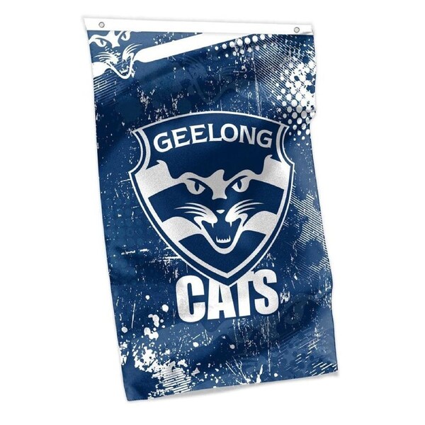 AFL Wall Flag Cape - Geelong Cats - 100cm x 70cm - Steel Eyelet For Hanging