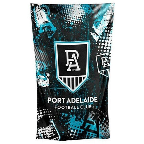 AFL Wall Flag Cape - Port Adelaide Power - 100cm x 70cm - Steel Eyelet Hanging