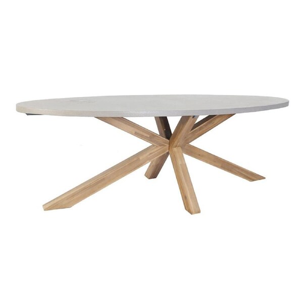 Tamarama Oval Indoor Outdoor Concrete Look Dining Table - Dining Tables