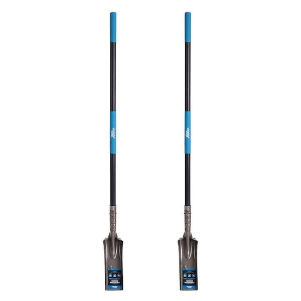 2PK Kelso Heavy-Duty Steel Trenching Shovel Long Handle Garden Tool 153x18cm