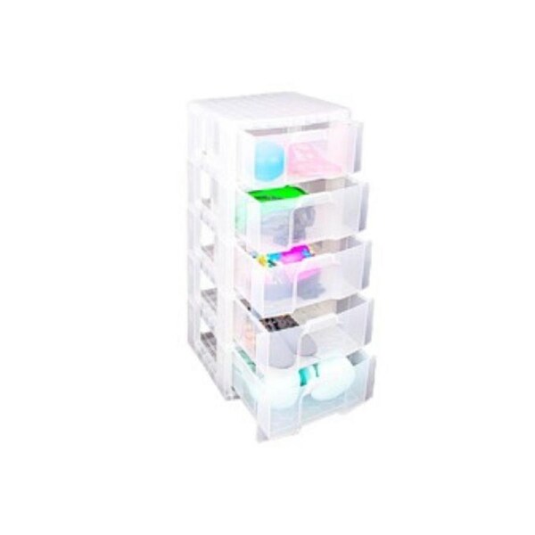 Scrapbook Drawers Tower with 5x19 Litre Clear Drawers by Really Useful Boxes