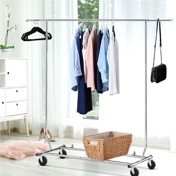 Clothes Rack Airer Rail Coat Stand Adjustable Hanger