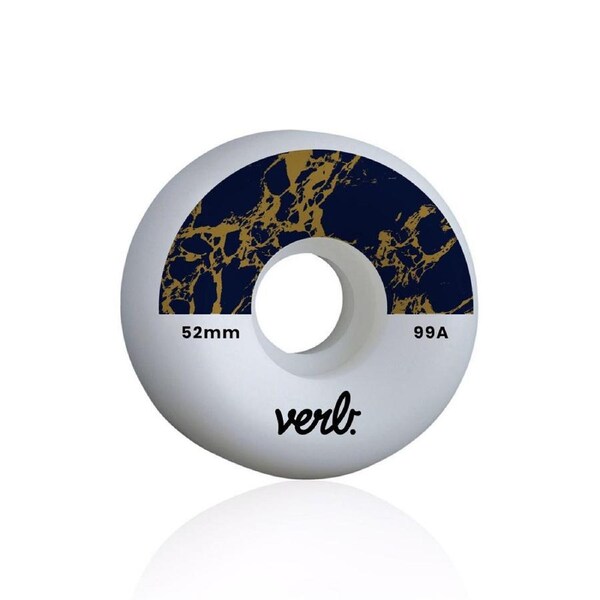 Verb Skateboard Wheels Marble Dip 99A Durometer 52x32 mm - Navy/Gold