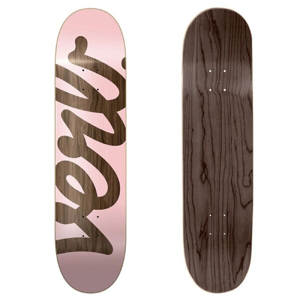 Verb Skateboard Pro Deck Xl Script Pink 7.75 Decks - Pink/Brown