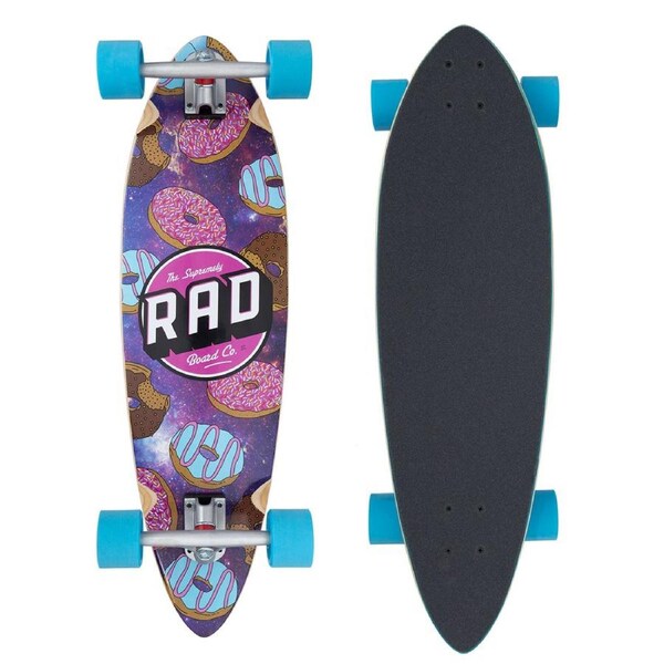 Rad Board Co Complete Pintail Mini Longboard Skateboard - Donut Asteroid 9