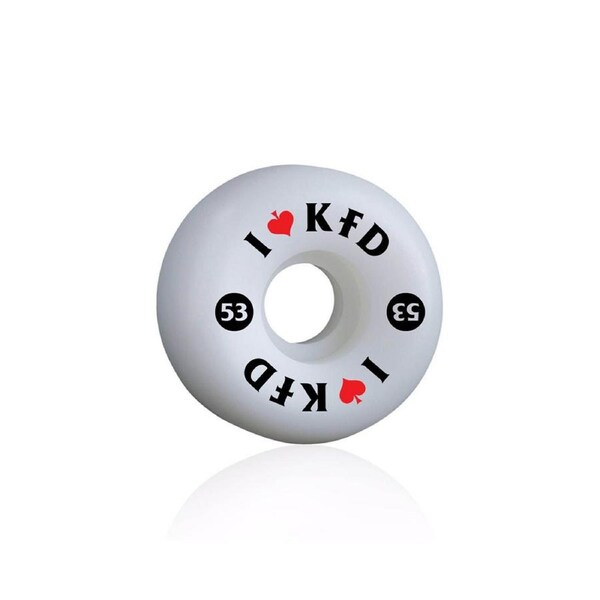 Kfds Classic Cut I Love Premium Skateboard Wheel 53x33 mm - White