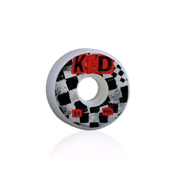 Kfds Classic Cut Ransom Checker Skateboard Wheel 53x33 mm - White