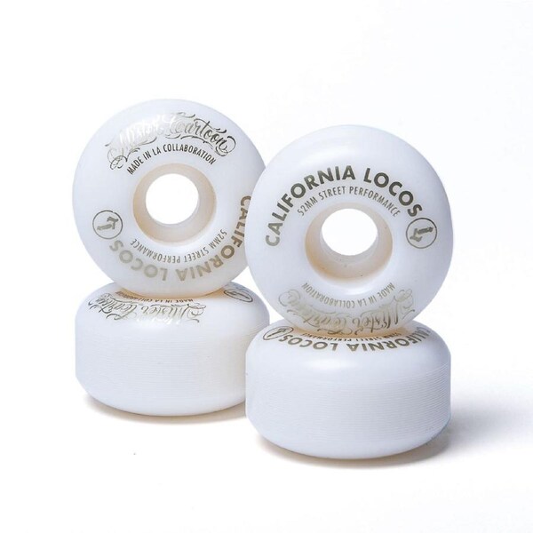 California Locos Irons White 99A 52mm Premium Skateboard Wheels - White