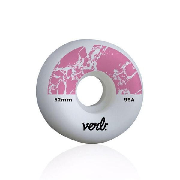Verb Skateboard Wheels Classic Cut Marble Dip 99A Durometer 52x32 mm - Pink