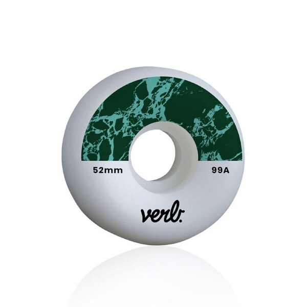 Verb Skateboard Wheels Classic Cut Marble Dip 99A Durometer 52x32 mm - Green