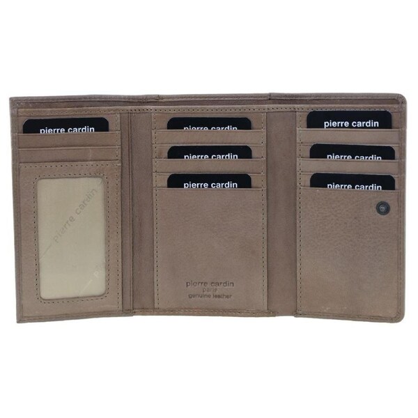 Pierre Cardin Womens Soft Italian Leather RFID Purse Wallet Rustic - Taupe