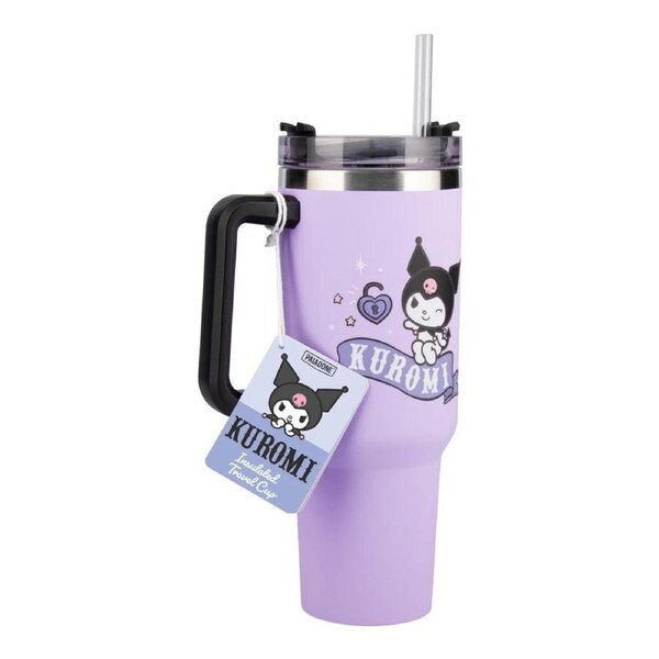 Paladone Sanrio Kuromi Insulated Travel Cup and Straw