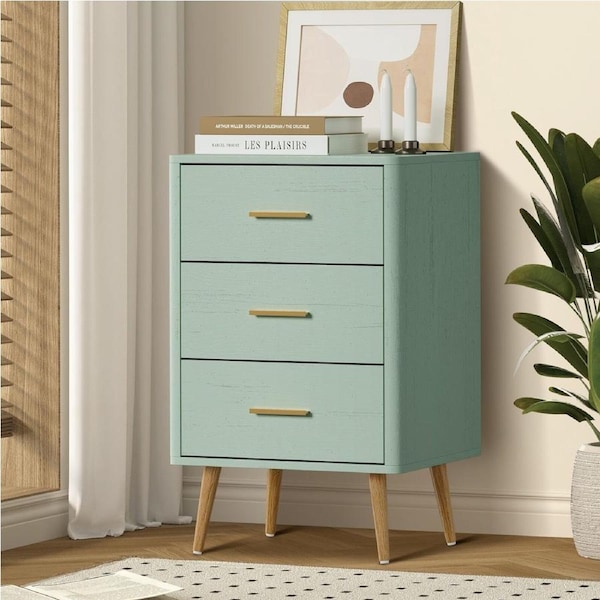 3 Chest of Drawers Oikiture Tallboy Storage Cabinet Green