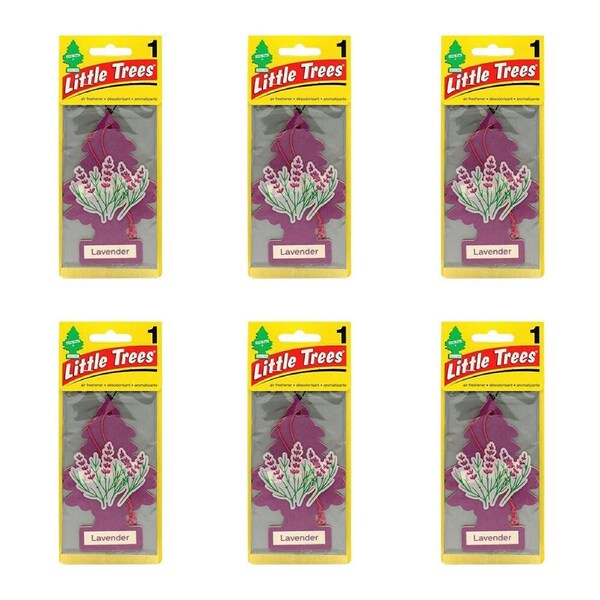 6PK Little Trees Hanging Paper Car Air Fresheners Odour Eliminator Assorted