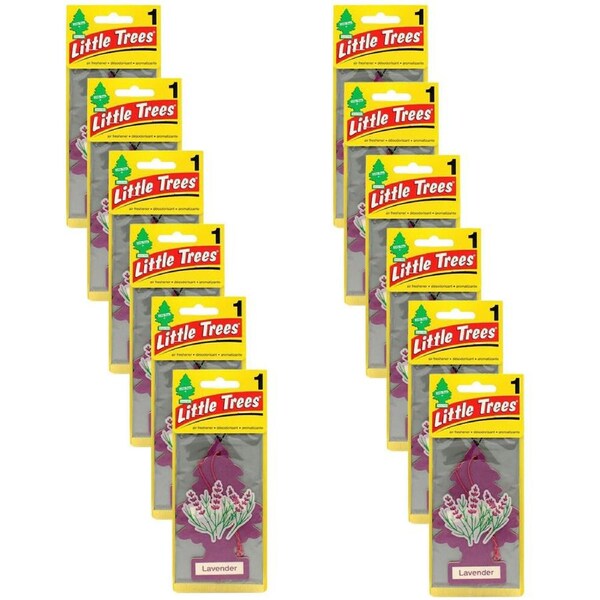 12PK Little Trees Hanging Paper Car Air Fresheners Odour Eliminator Assorted