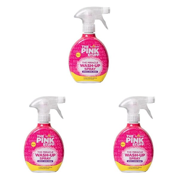 3PK The Pink Stuff WashUp Spray Dishwashing Liquid Grease Remover Cleaner 500ml