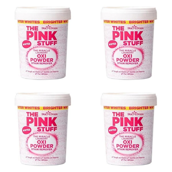 4PK The Pink Stuff Stain Remover White Safe Laundry Fabric Cleaning Powder 1kg