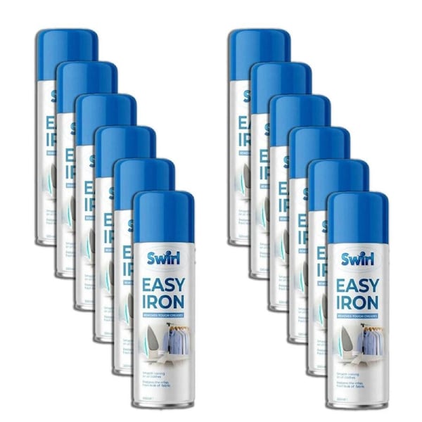 12PK Swirl Easy Iron Fabric Spray Wrinkle Release Freshener Clothes Care 300ml