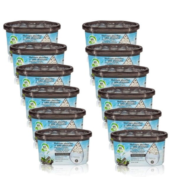 12PK Air Fusion Moisture Absorber Odour Eliminator Air Freshener 189g Bamboo