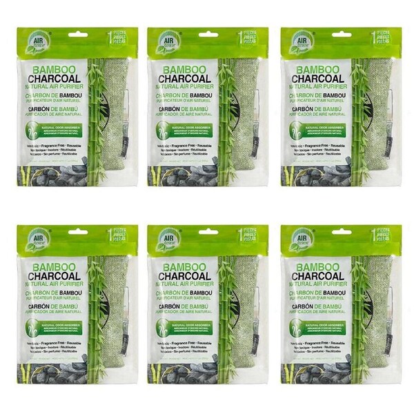 6PK Air Fusion Bamboo Charcoal Air Purifying Bag Odour/Moisture Absorber 15cm