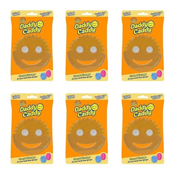 6PK Scrub Daddy Sponge Caddy Kitchen Sink Sponge Holder w/ Secure 2 Suction Cups
