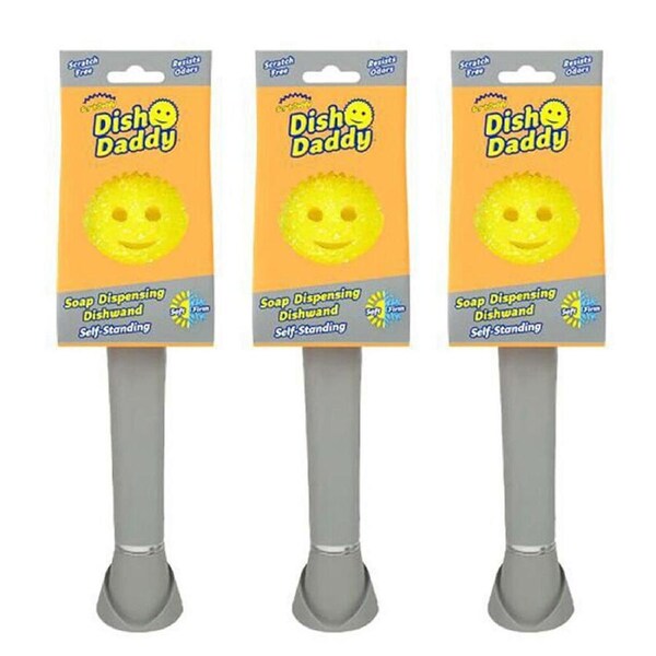 3PK Scrub Daddy Dish Daddy Silver Sponge Holder Kitchen Counter Sink Storage