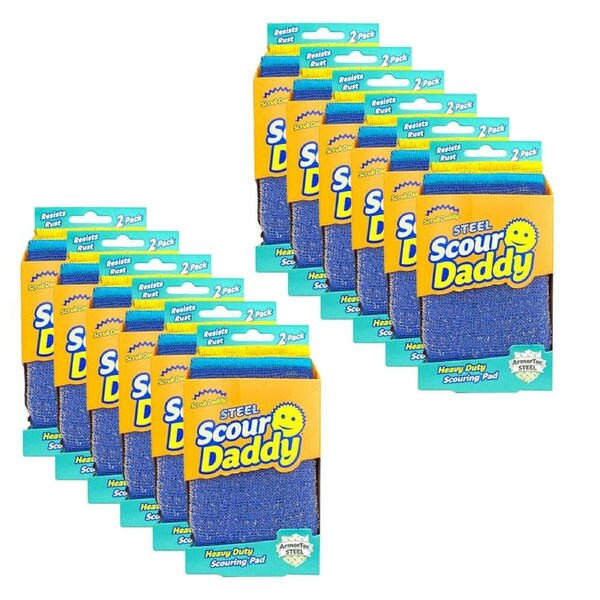 12x 2pc Scrub Daddy Scour Daddy Steel Scrubber Durable Non-Scratch Cleaning Kit