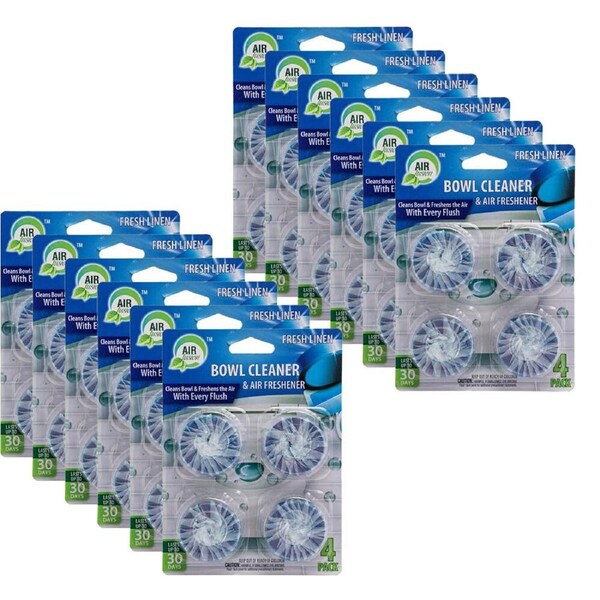 12x 4pc Air Fusion Toilet Bowl Cleaner & Air Freshener Odour Eliminator Linen