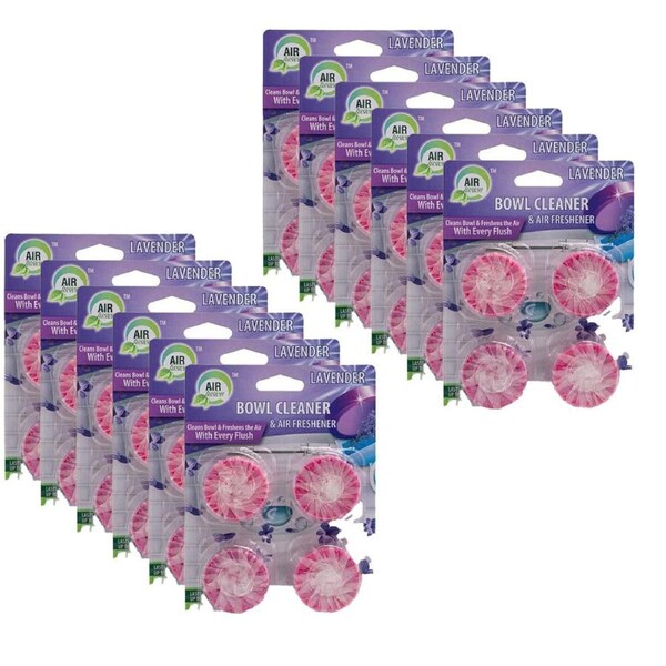 12x 4pc Air Fusion Toilet Bowl Cleaner & Air Freshener Odour Eliminator Lavender