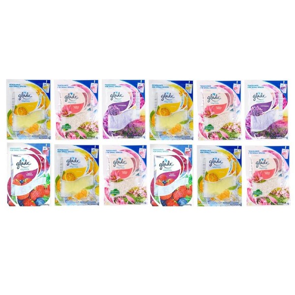 12PK Glade Hang It Fresh Air Freshener Odour Eliminator 8g Fresh Assorted