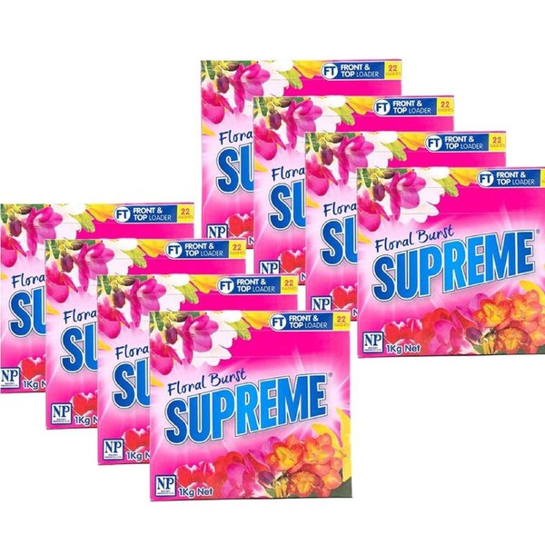 8PK Supreme Floral Burst Laundry Washing Powder Detergent Stain Remover 1kg