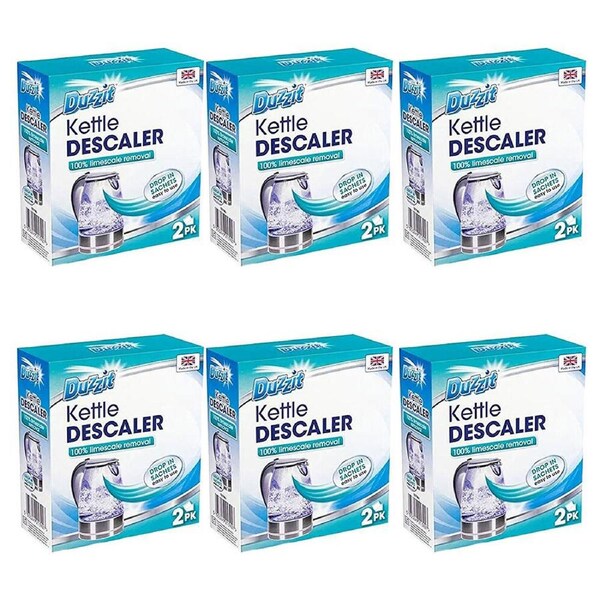 6x 2pc Duzzit Powder Kettle Descaler Limescale Remover Water Scale Remover 40g