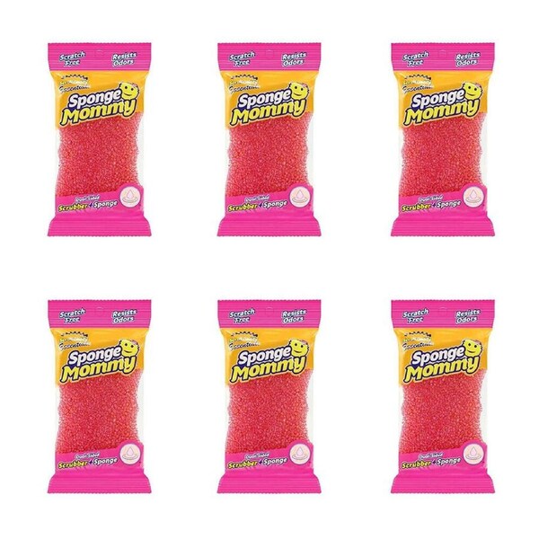Scrub Daddy Essentials Flex Texture Sponge Mommy Dual Sided Scrubber Sponge Pink
