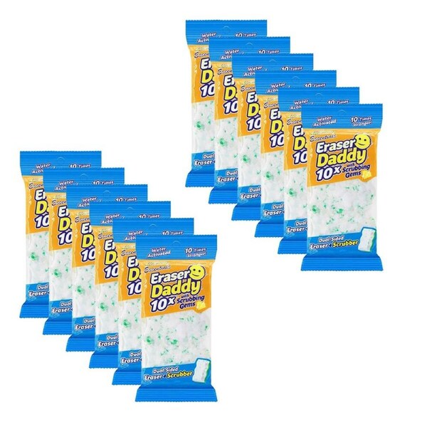 12PK Scrub Daddy Essentials Eraser Daddy Dual Sided Eraser Sponge w/ Scrubber