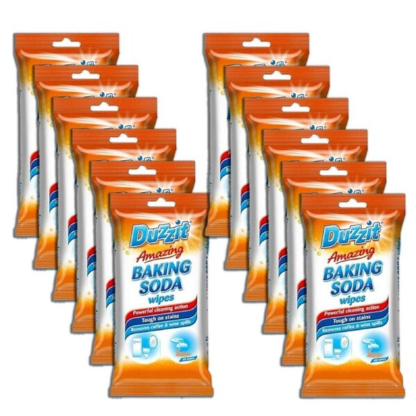 12x 40pc Duzzit Amazing Baking Soda Cleaning Wipes Non-Scratch 11x23cm
