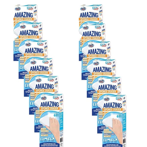 12PK Aussie Clean Amazing Sponge Eraser Cleaning Sponge 31x11cm White