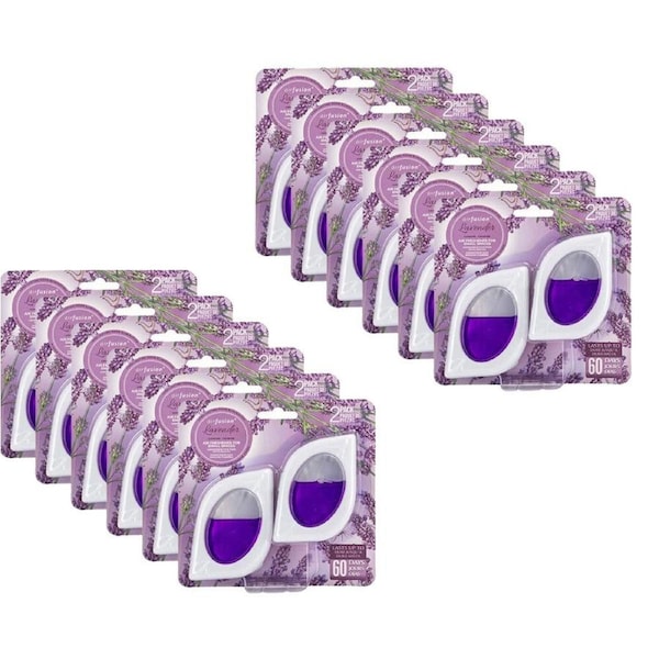 12x 2pc Air Fusion Car Vent Clip Air Freshener Odour Eliminator 7.5ml Lavender