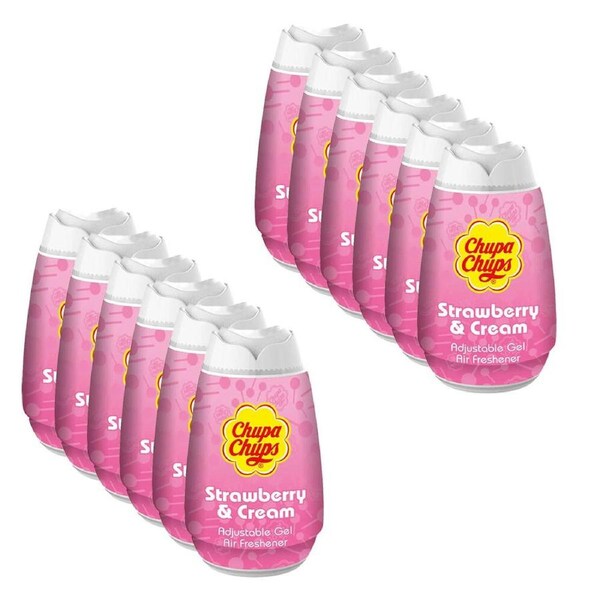 12PK Chupa Chups Adjustable Solid Gel Air Freshener Home/Room Fragrance Assorted