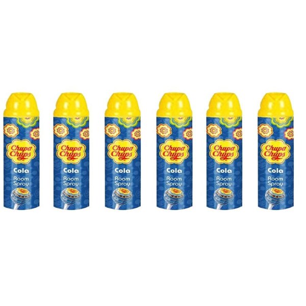 6PK Chupa Chups Room Spray Air Freshener Home/Room Deodoriser 300ml Cola Blue