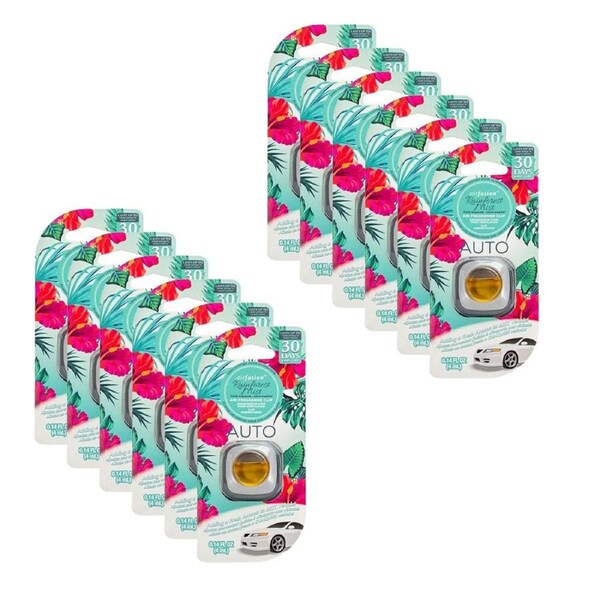12PK Fusion Car/Automotive Air Freshener Vent Clip Car Fragrance 4ml Rainforest