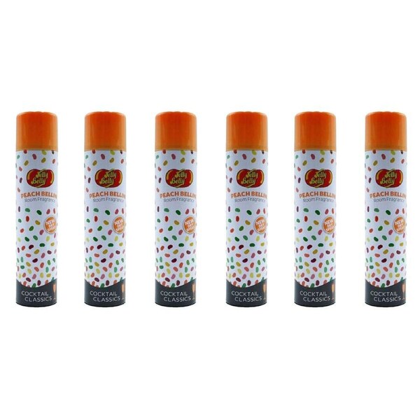 6PK Jelly Belly Air Freshner Room Fragrance Odour Eliminator 250ml Peach Bellini