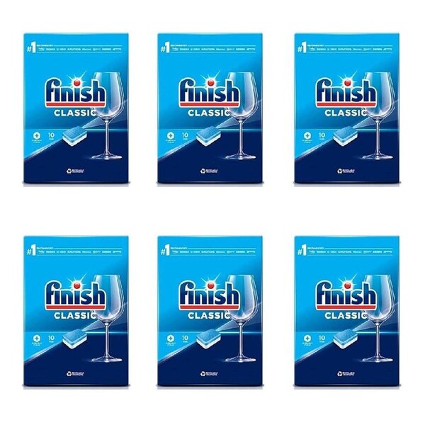 6x 10pc Finish Classic Dishwashing Dish Detergent Cleaning Tablets Powerball