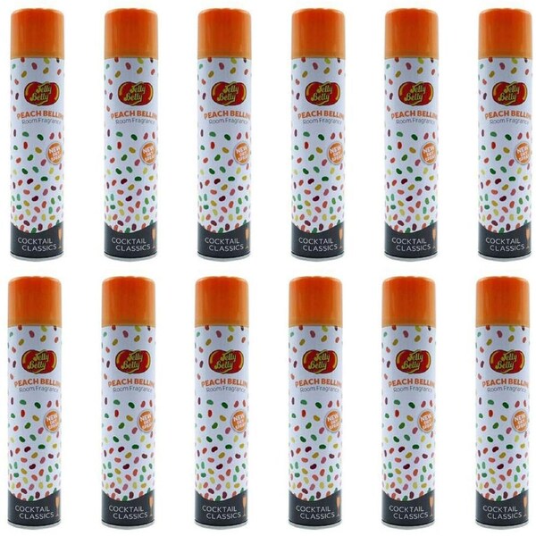 12PK Jelly Belly Freshner Room Fragrance Odour Eliminator 250ml Peach Bellini